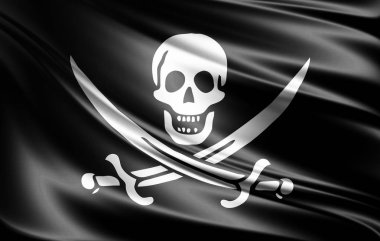 Korsan bayrağı kumaş doku - illüstrasyon