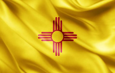 New Mexico bayrağı ile kopya alanı metin - 3d çizim için    