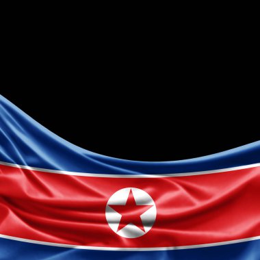 Kuzey Kore bayrağı ile kopya alanı metin - 3d çizim için    