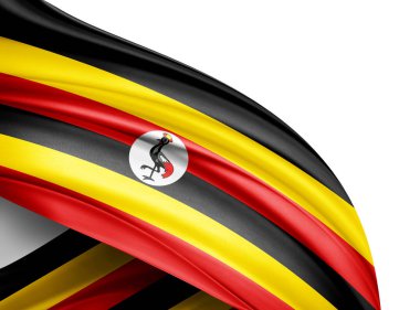 Uganda bayrağıyla kopya alanı metin - 3d çizim için    