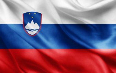 Slovenya bayrağı ile kopya alanı metin - 3d çizim için    