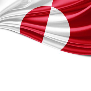 Grönland bayrakla kopya alanı metin - 3d çizim için    