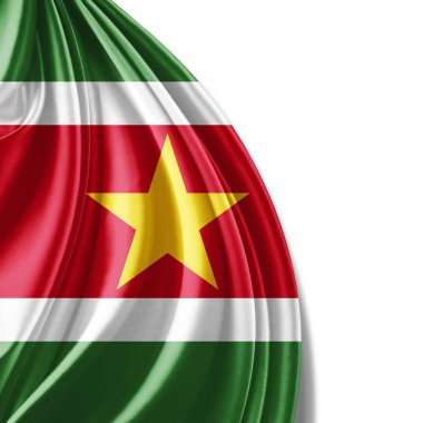 Surinam bayrağı ile kopya alanı metin - 3d çizim için    