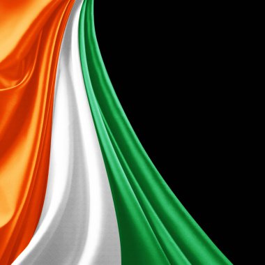 Fildişi Sahili bayrağı ile kopya alanı metin - 3d çizim için    