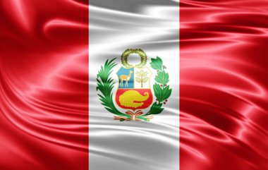 Peru bayrağı ile kopya alanı metin - 3d çizim için    