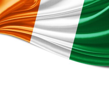 Fildişi Sahili bayrağı ile kopya alanı metin - 3d çizim için    