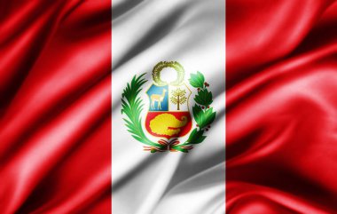 Peru bayrağı ile kopya alanı metin - 3d çizim için    