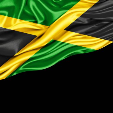 Jamaika bayrakla kopya alanı metin - 3d çizim için    