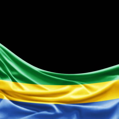 Gabon bayrağı ile kopya alanı metin - 3d çizim için    