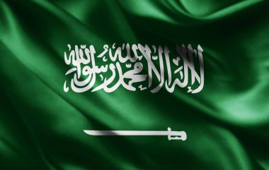 Suudi Arabistan bayrağı ile kopya alanı metin - 3d çizim için    