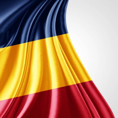 Çad bayrağı ile kopya alanı metin - 3d çizim için    