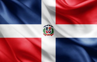 Metin - 3d illüstrasyon kopya alanı olan Dominik Cumhuriyeti bayrağı    