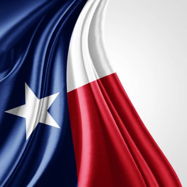 Teksas metninizle beyaz arka plan - 3d illüstrasyon kopya alanı olan bayrağı   