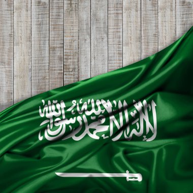 Suudi Arabistan bayrağı ile kopya alanı metin - 3d çizim için    