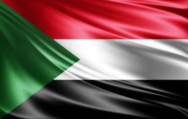 Sudan bayrağı ile kopya alanı metin - 3d çizim için    