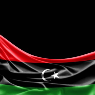 Libya bayrağı ile kopya alanı metin - 3d çizim için    