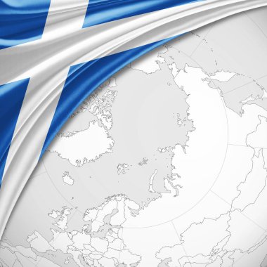 İskoçya'nın bayrakla kopya alanı metin - 3d çizim için    