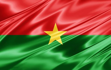 Burkina bayrağı ile kopya alanı metin - 3d çizim için    