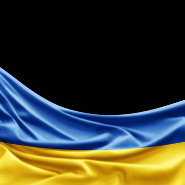 Ukrayna bayrağı ile kopya alanı metin - 3d çizim için    