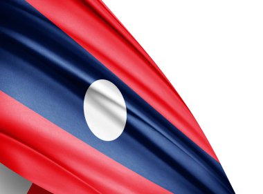 Laos bayrağı ile kopya alanı metin - 3d çizim için    