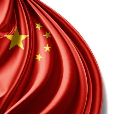 Çin'in bayrakla kopya alanı metin - 3d çizim için    