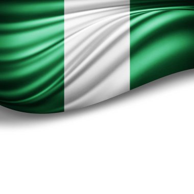 Nijerya bayrakla kopya alanı metin - 3d çizim için    