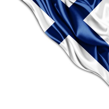 Finlandiya bayrağı ile kopya alanı metin - 3d çizim için    