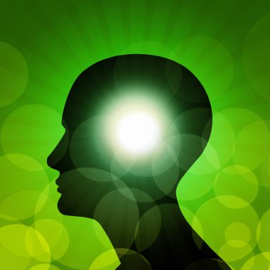 Abstract. Human head with sun.  Illustration clipart