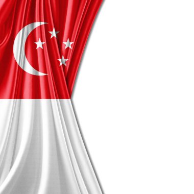 Singapur bayrağı ile kopya alanı metin - 3d çizim için    