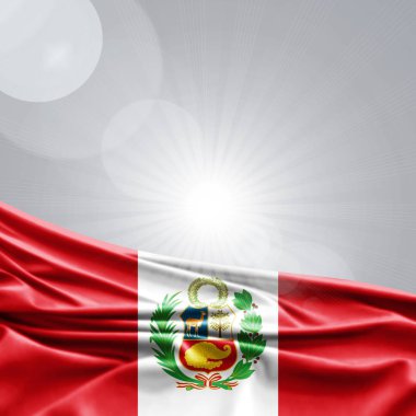 Peru bayrağı ile kopya alanı metin - 3d çizim için    