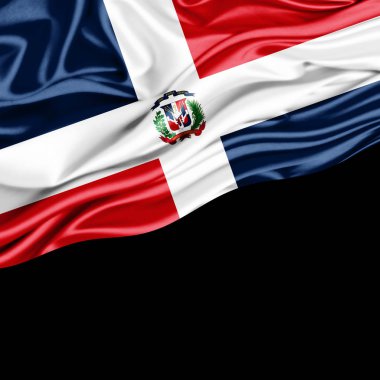 Metin - 3d illüstrasyon kopya alanı olan Dominik Cumhuriyeti bayrağı    