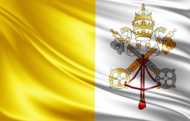 Vatikan bayrağı kopya alanı için metin veya görüntüleri - 3d çizim ile