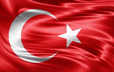 Metin - 3d çizim için kopya alanı ile Türkiye'nin bayrak    