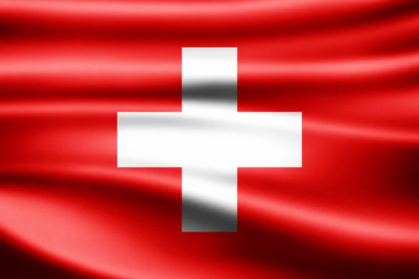 Sviçre Bayrağı Ile Kopya Alanı Metin Çizim Için — Stok fotoğraf