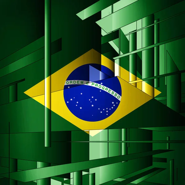 Прапор Бразилії Абстрактного Тло — стокове фото
