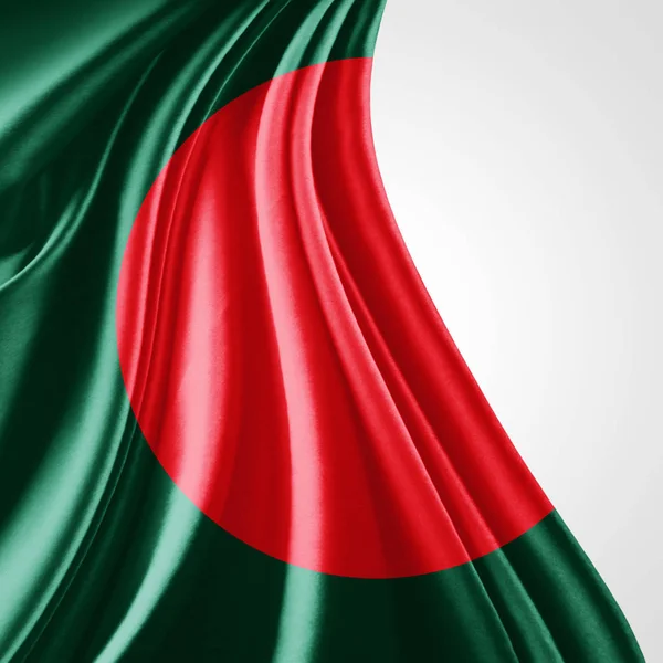 Прапор Бангладеш Копію Простір Тексту Білий Фон Ілюстрація — стокове фото