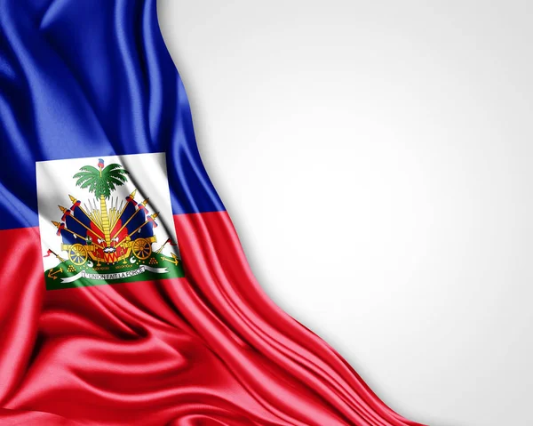 Bandeira Haiti Com Espaço Cópia Para Seu Texto Sobre Fundo — Fotografia de Stock
