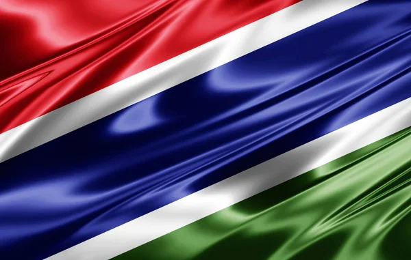 Vlag Van Gambia Met Kopie Ruimte Voor Tekst Illustratie — Stockfoto