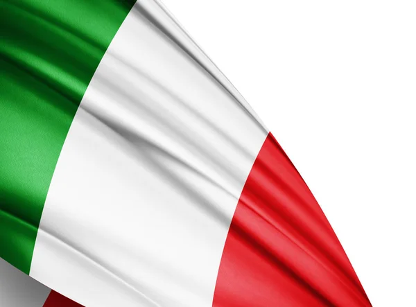 Bandera Italia Con Espacio Copia Para Texto Sobre Fondo Blanco —  Fotos de Stock