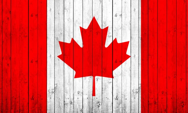 Bandeira Canadá Fundo Madeira Com Espaço Cópia Para Seu Texto — Fotografia de Stock