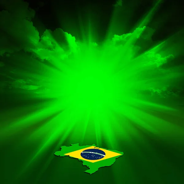 Brasilien Flagga Med Kopia Utrymme För Din Text Eller Bilder — Stockfoto