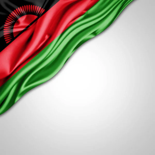 Bandeira Malawi Com Espaço Cópia Para Seu Texto Sobre Fundo — Fotografia de Stock