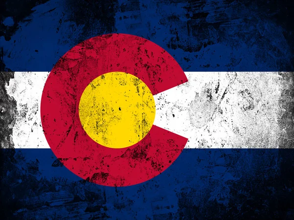 Colorado Flag Malet Gamle Væg Tekstur Illustration - Stock-foto