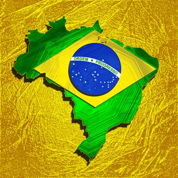 Βραζιλία Σημαία Αντίγραφο Χώρο Για Κείμενο Τις Εικόνες Σας — Φωτογραφία Αρχείου