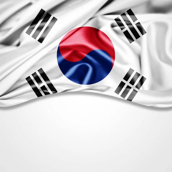 Flag South Korea Copy Space Your Text White Background Illustration — 스톡 사진