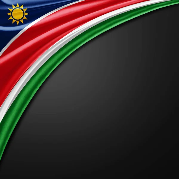 Bandiera Della Namibia Con Spazio Copia Del Testo Illustrazione — Foto Stock