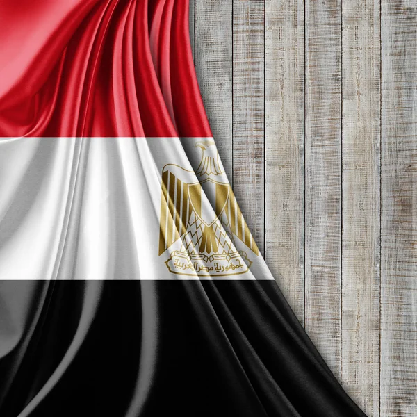Vlag Van Egypte Met Kopie Ruimte Voor Tekst Illustratie — Stockfoto