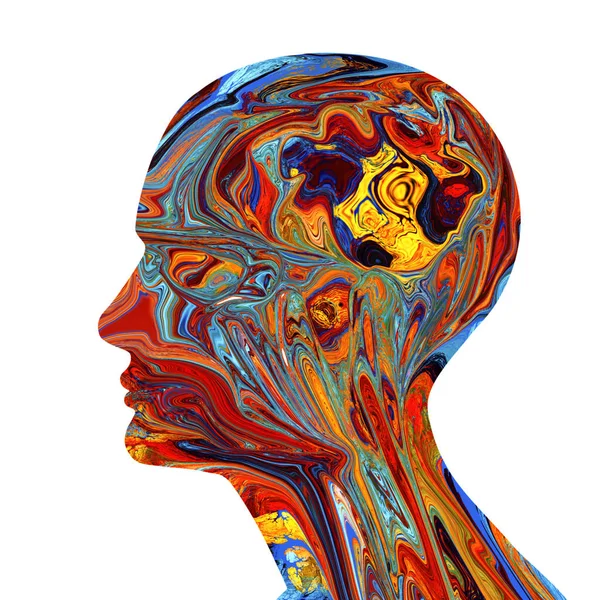 Людська Голова Абстрактний Фон Ілюстрація — стокове фото