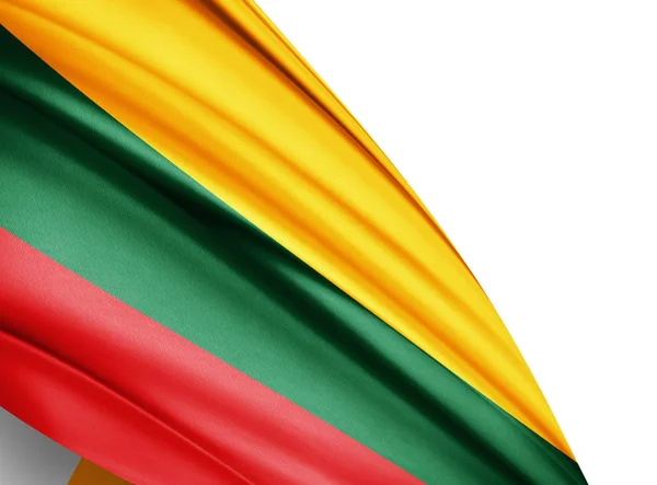 Bandera Lituania Con Espacio Copia Para Texto Sobre Fondo Blanco — Foto de Stock