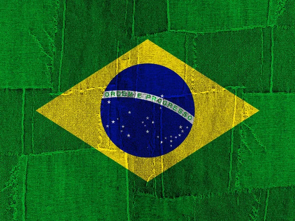 Vlag Van Brazilië Met Kopie Ruimte Voor Tekst Afbeeldingen — Stockfoto